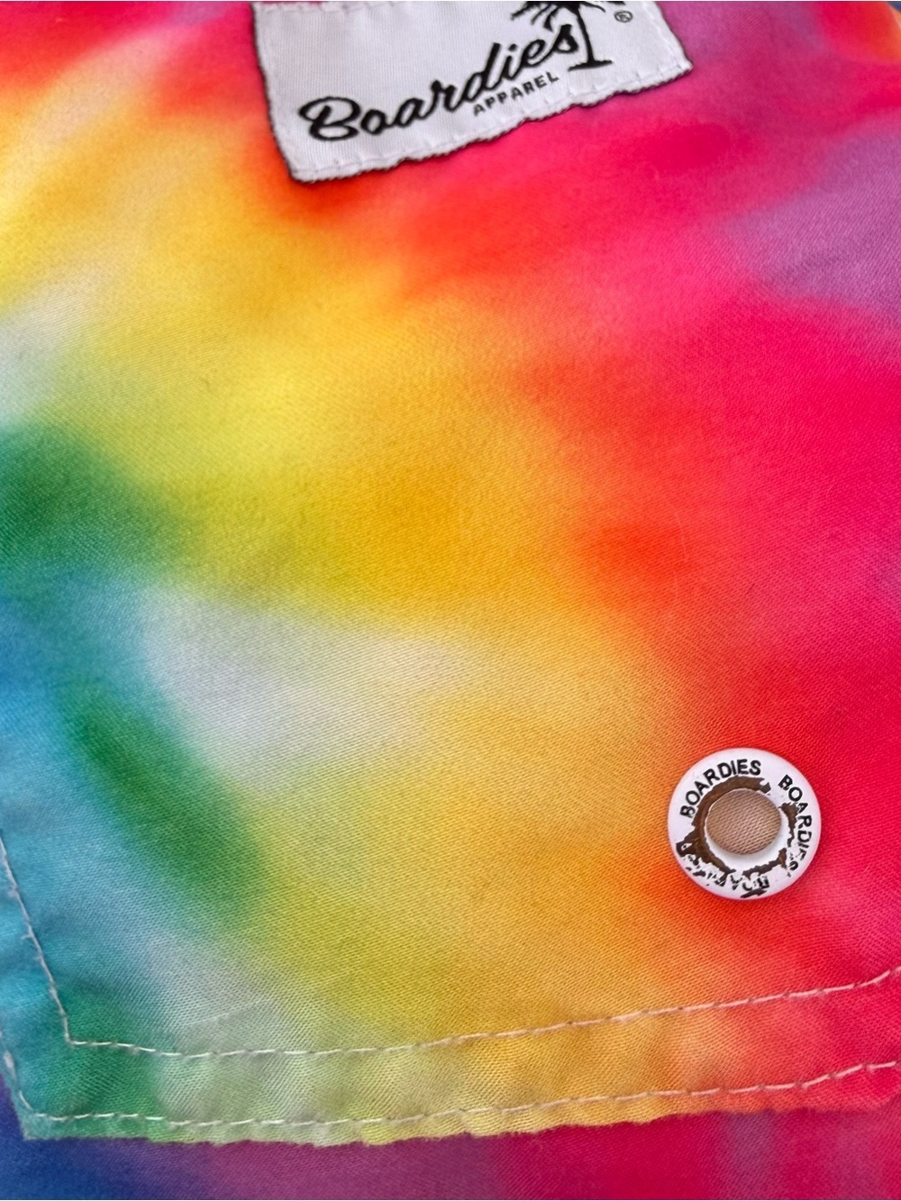 Boardies Rainbow Tie Dye Brief Lined Swim Trunks Water Shorts Men's Large - Picture 2 of 6